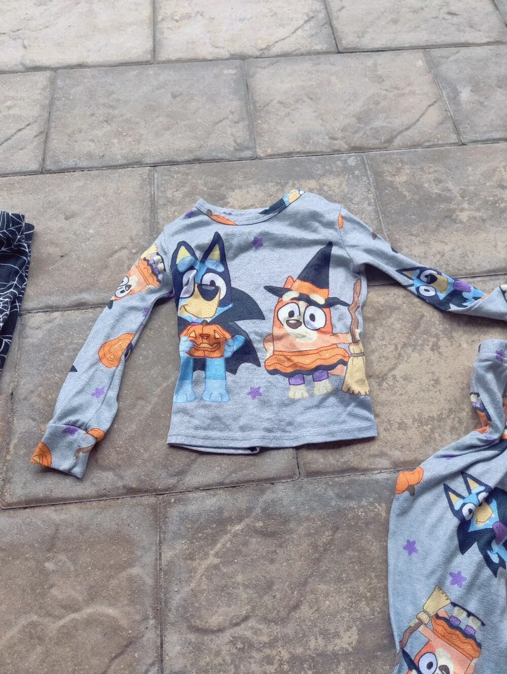 Size 6 Disney Bluey Halloween Character Pajama Sets - Gray, Black & Orange